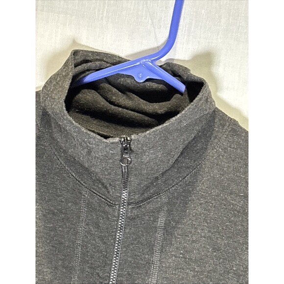 Eileen Fisher Womens Petite Mock Neck Full Zip Stretch Sweatshirt Gray see pics - Picture 3 of 16